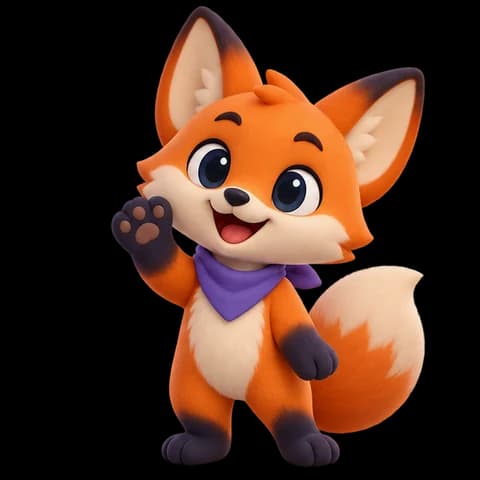 Milo, the orange fox host of FriendGuess